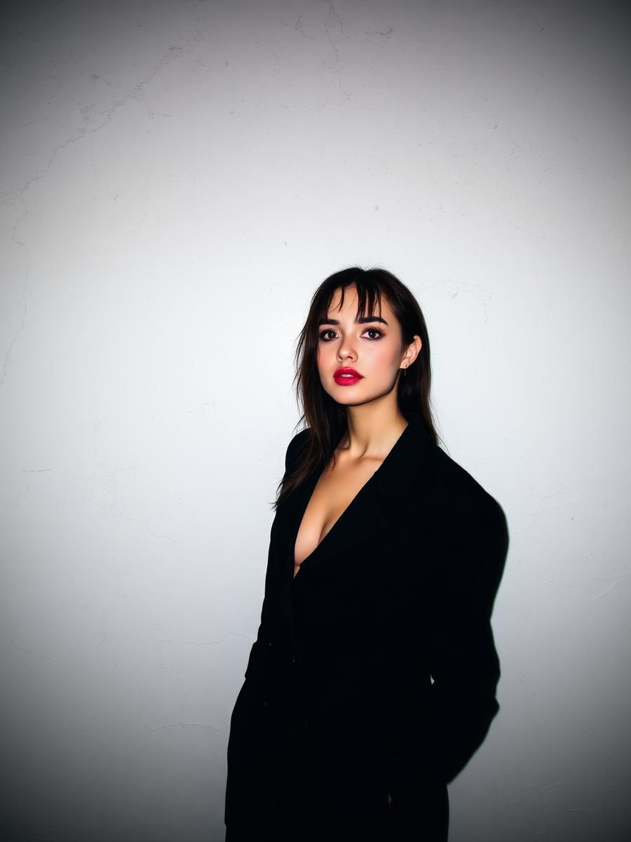 Model wearing black blazer